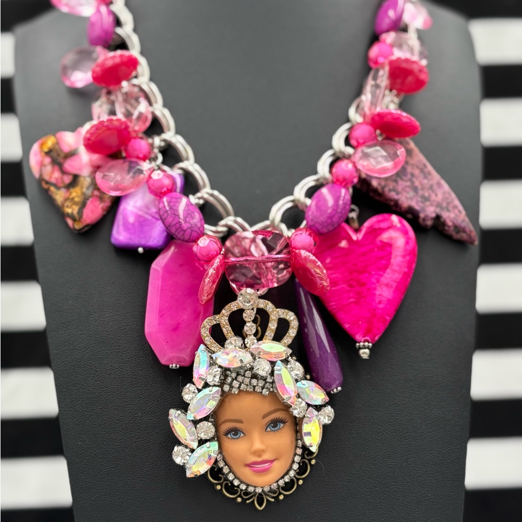 Pink And Purple Barbie Statement Necklace #Barbie #Barbieface #Doll #Barbiegirl